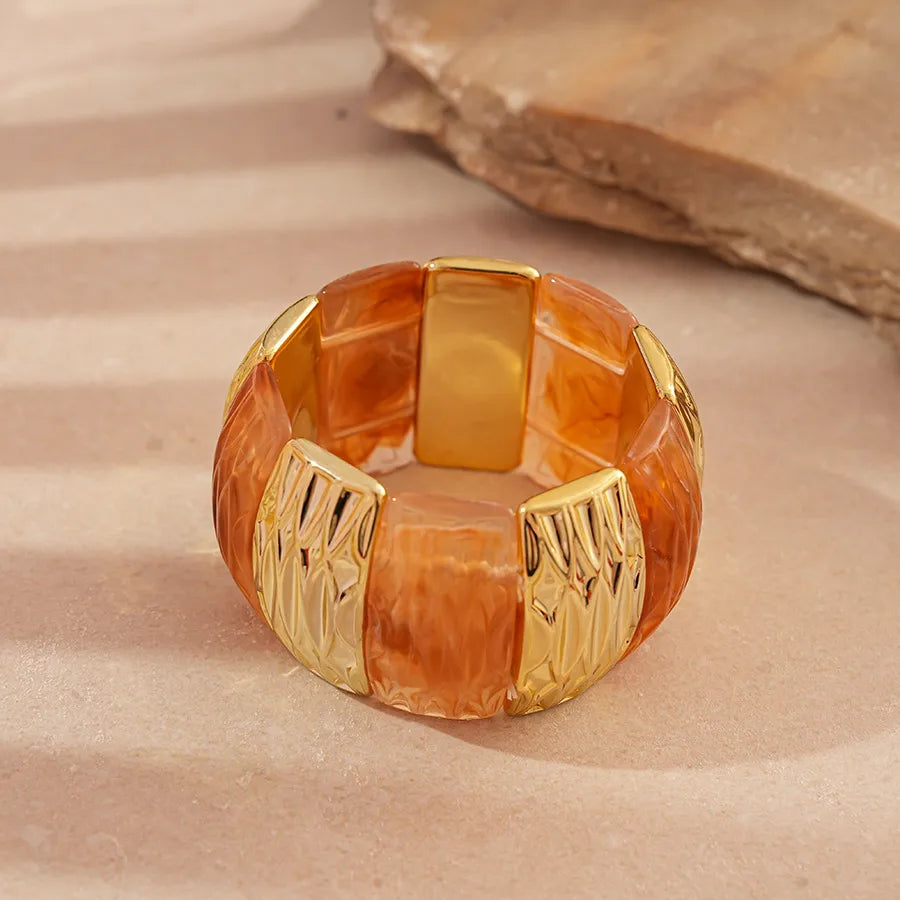 Translucent amber resin in modern shapes you can stack, mix and match.